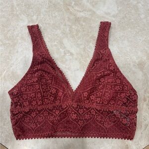 Elegant Lace Bralette in Burgundy 256